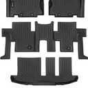HAFIDI Floor Mats & Cargo Liner Fit for 2013-2021 Nissan Pathfinder 7 Seats & Infiniti QX60 7 Seats All Weather Protection TPE Anti-Slip Automotive Full Set Floor Liners Custom Accessories - Black