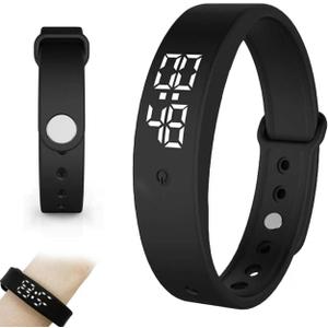 Vibrating Alarm Clock Watch for Heavy Sleepers, Silent Wake Up Bracelet & Smart Wristband, Wearable Vibration Wrist Alarm, Non-Audible Sleep Wristband for Men & Women(Black)