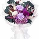 Bonsion Preserved Flowers for Delivery, Purple Rose Bouquet Gift for Women and Mom, Long Lasting Floral Arrangement for Birthday & Anniversary