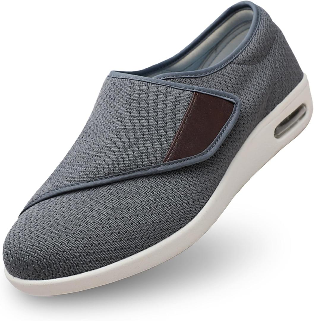 Orthopedic Shoes for Women, Wide Fit Slip On Sneakers for Diabetics, Plantar Fasciitis and Swollen Feet Support, Lightweight Comfort and Breathable (Size 6) (Dark Grey)