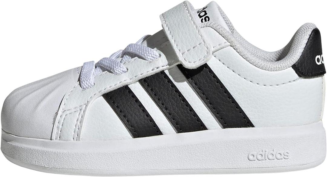 Adidas Unisex-Child Streetalk Elastic Lace & Strap, Size 10 (White/Black)
