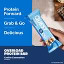 Quest Nutrition Overload Protein Bars, Cookie Commotion, 20g Protein, 1g Sugar, 3g Net Carbs, Gluten Free, 12 Count (EXP 02/14/27)