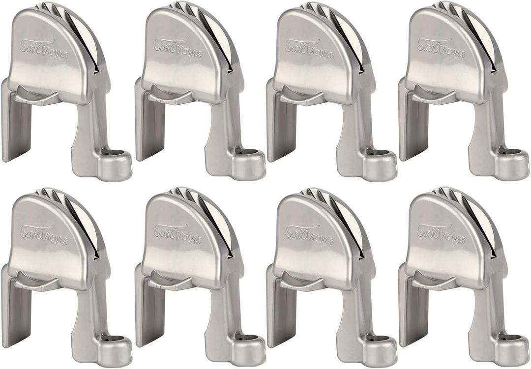 Boat Fender Clips, Adjustable Pontoon Boat Square Rail Fender Cleats/Clips/Hangers for Pontoon Bumpers, Pontoon Boat Accessories for Bumpers (Gray, 8 Pack)