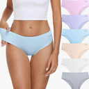 coskefy Women's Underwear Cotton Hipster Panties Low Rise Briefs Soft Strench Breathable Ladies Bikini Underwear 6 Pack S
