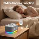 Wireless Charging Alarm Clock Bedroom, Digital Alarm Clocks Bedrooms Bluetooth, Loud Bluetooth Speaker Alarm Clock Night Light Dual Alarm Snooze 12/24H Dimmer Bluetooth AUX USB Charging, Grey