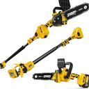 IMOUMLIVE 2-IN-1 Cordless 8 Inch Pole Saw & Chainsaw, 21V 3Ah Battery, 14.7ft Max Reach, 8.3lb Lightweight, Powered Pole Saws for Tree Trimming, Tree Trimmer for Branch Cutting
