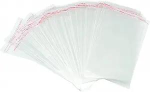 Borningfire 200 Pcs 6"x6" Square Clear Resealable Cello/Cellophane Bags Self Adhesive Sealing, Good for Bakery Candle Soap Cookie Candy Prints Card