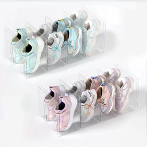 Acrylic Kids Shoe Rack - 2 Pack Clear Shoe Organizer for Toddlers & Children, Space-Saving Nursery Shoe Storage Shelf, Small Baby Shoes Display Rack for Closet/Entryway, for Desk File Book Organizer