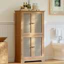 ChooChoo Bathroom Floor Cabinet with Adjustable Shelves, 11.81"D x 23.62"W x 43.31"H