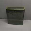 Transparent Trash Can, Bathroom Trash Cans with Lids, 3.5 Gallon Garbage Can for Bedroom, Office, Plastic Slim Waste Basket with Press Top Lid, 15L Clear Trash Bin for Home, Kitchen (Green)