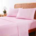 MCO 4Pieces Polka Dot Sheets Set, Breathable Full Sheet Set with 16" Deep Pocket,Modern & Luxury, Brushed Microfiber Bedding Set(Full, Polkadot Pink)