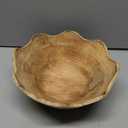 Scalloped Decorative Wooden Bowl 10 Inch Mango Wood Fruit & Serving Bowl Natural Grain Texture Ideal for Kitchen Counter Snacks Desserts Bread