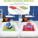 USHMA Toddler Travel Bed [4-Side] | Reversible 2 Colors Kids Air Mattress | Inflatable Toddler Bed | Portable Kids Blow Up Travel Bed with Sides, Red & Green, 65*40*10 inched