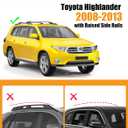 KINGGERI 300lbs Lockable Roof Rack Cross Bars Compatible with Toyota Highlander 2008-2013 with Raised Side Rails, Heavy Duty Aluminum Roof Rails Crossbars Luggage Skiboard Car SUV Accessories