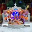 MOMENTS IN TIME Animated Nutcracker Opera House Musical Christmas Village Display LED 13.1 Polyresin Theater Scene with Lights Power Adapter Christmas Decoration