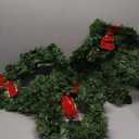 Joiedomi 19" Christmas Pre-Lit Wreath with LED Lights with Ribbon, 3 Pcs Wreaths for Front Door, Windows, Living Room, and Indoor Outdoor Christmas Decorations Window Door Wreath, Battery Operated