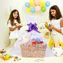 Gift Baskets Empty to Fill, Woven Storage Basket for Baby Shower, Empty Gift Basket with Gift Bag & Ribbon, Nursery Organizer Bin, Natural Color (1-Pack)