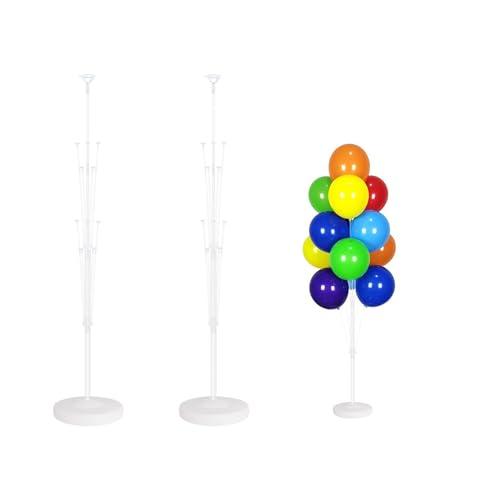 Leesoot 2 Sets Floor Balloon Column Kit Stand with Base and Pole Backdrop Decoration for Graduation Wedding Birthday Baby Shower Gender Reveal Party Balloon Tower Balloon Tree