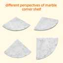 2 pcs Marble Shower Corner Shelf for Bathroom, 9 Inch x 9Inch Gray Veins and Soft White Marble Corner Shelves for Bath Wall Mounted Both Side Polished