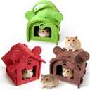 3-Pack Guinea Pig Houses Hideout, Small Pet Toy Cages, Cute Homes Bed for Small Animals Like Hamsters, Mouse Babies, Guinea Pigs, Ferrets, Chinchillas, and Hedgehogs to Hide and Rest.