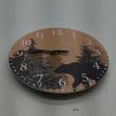 Cabin Bear Wall Clock 12 Inch Silent Non Ticking Clock Wooden Forest Wildlife Mountain Lodge Wall Clock Battery Operated Rustic Farmhouse Wall Clock
