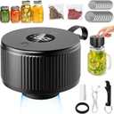 Automatic Mason Jar Vacuum Sealer Kit for Regular Mouth and Wide Mouth Canning Jars, 3-in-1 Electric Mason Jar Vacuum Sealer with 10 Regular Mouth 10 Wide Mouth Canning Jars and 2 Sous Vide Bags