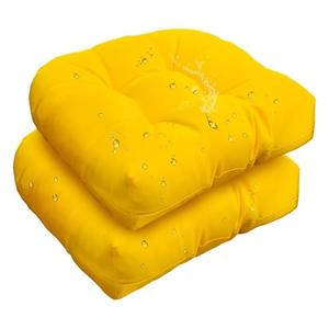 TESICA 19" x 19" Outdoor Indoor Rocking Chair Cushion Replacement Cushions Yellow Seat Pads Patio Chair Seat Pads for Porch, Garden
