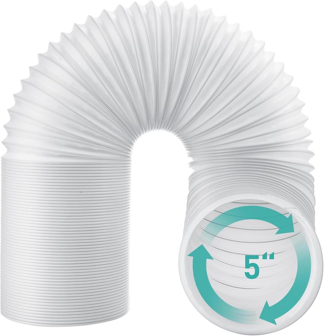AGPTEK Exhaust Hose for Portable Air Conditioner, 5" Diameter AC Vent Hose, Replacement for Universal 5 inch AC Tube-Clockwise Thread, 59 inch Length