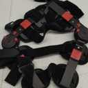 Hinged ROM Knee Brace with Shoulder Strap Post Op Knee Immobilizer Adjustable Knee Support with Side Stabilizers Medical Knee Orthopedic Support for Men and Women, Left or Right Leg (Red)