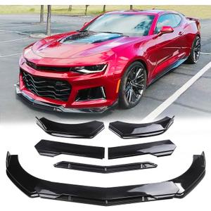 Universal Front Lip for Car,4 PCS Kit Front Bumper Lip Adjustable Front Diffuser Protector Wide Body Kit Compatible with Civic Chevy Camaro Dodge