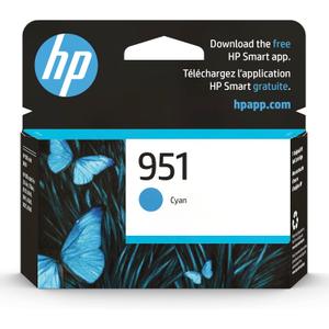 HP 951 Cyan Ink Cartridge for HP Printers | Works with Printer Series: OfficeJet 8600, Pro 251dw, 276dw, 8100, 8610, 8620, 8630 | Eligible for Instant Ink | CN050AN