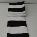 Black and White Striped Rug 5' 7" x 7' 7" Washable Large Patio Rug Cotton Hand Woven Indoor Outdoor Rug Farmhouse Casual Flatweave Rug Floor Carpet for Porch Decor Backyard Dining Room Entryway