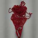 Lilosy Sexy Underwire Cute Push Up Strappy Embroidered Mesh Sheer Lingerie Set See Through Panty Bra M