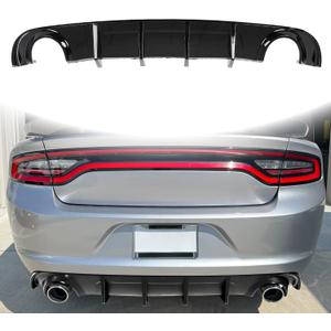 Rear Diffuser Compatible with 2015-2023 Dodge Charger Base & SXT Bumper GT Style ABS Plastic Rear Bumper Lower Lip Diffuser Gloss Black