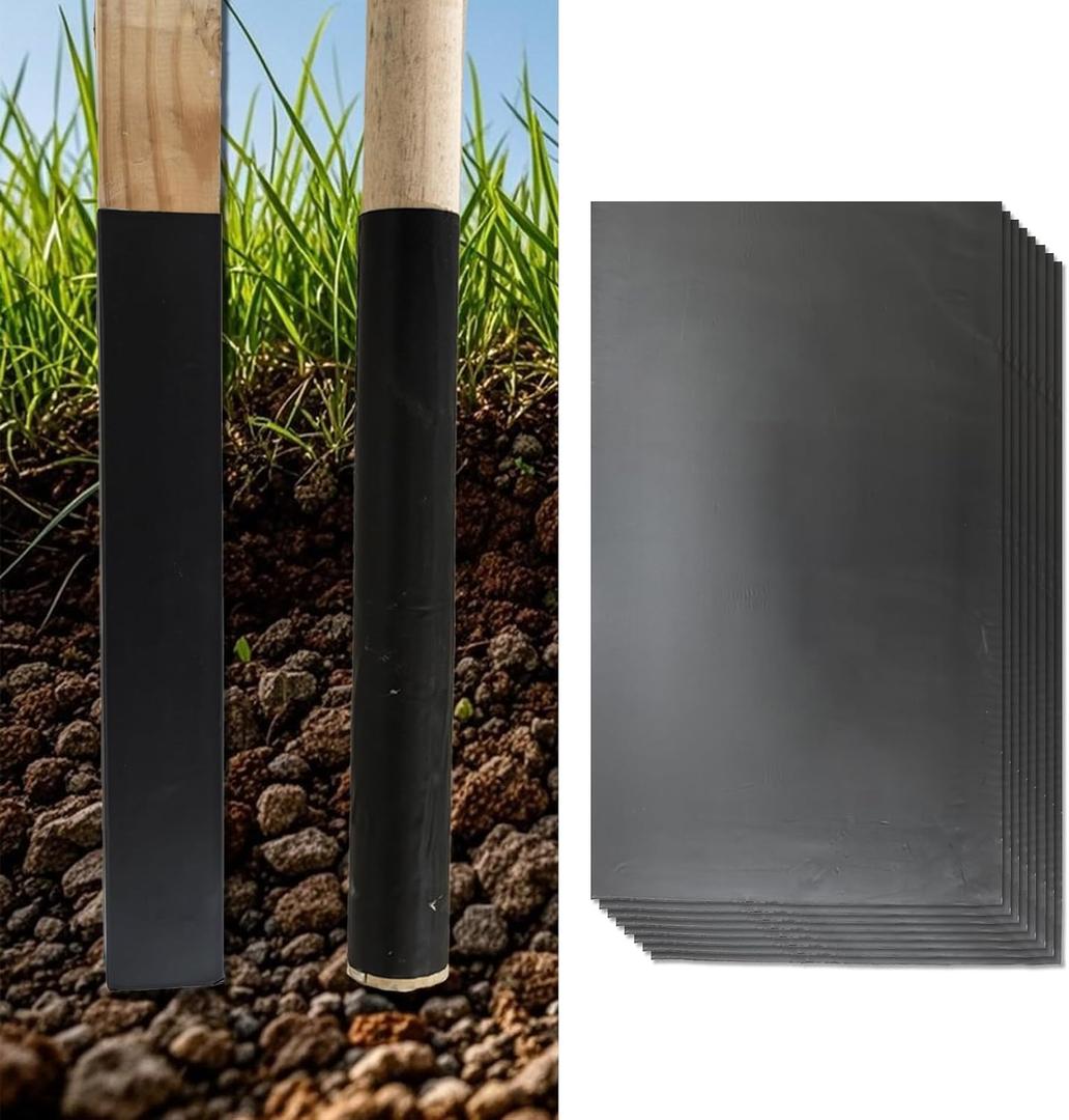 Post Sleeve, 21.8x13 Inch Fence Post Sleeve, Saver Posts 4x4 to 5x5 & 5"-7" Round 2-Layer EVA+PVC Rot Proof Wrap, Fits Mailbox/Dog House/Deck Posts (8Pcs) (Black)