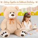 MaoGoLan 50 inch Large Stuffed Bear Plush Teddy Bear Stuffed Animal for Kids Teens Girls Boys, 4ft Giant Teddy for Baby Shower Centerpieces, Christmas, Valentine's Day, Birthday Gifts