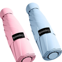 Travel Mini Folding Compact Umbrella with Case, 8 Ribs Lightweight Portable, Small Sun & Rain Pocket Umbrella for Girls and Women