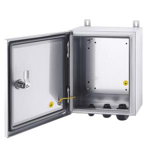 IP65 Weatherproof Stainless Steel Box Wall-Mounted Electronic Equipment Enclosure Box with Mounting Plate and Wall Bracket (12'' x 10'' x 6'')