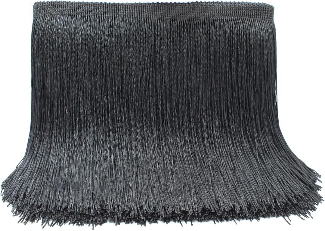 10 Yards of 8" Black Fringe Trim Tassel Sewing Trim for Clothes Accessories Latin Wedding Dress DIY Lamp Shade Decoration