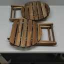 Small Patio Table, Folding Side Table, Accent Table, Wooden Top for Living Room, Bedroom (Square - Walnut - Set 2)