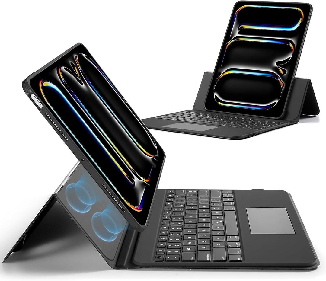 ESR Ascend for iPad Pro 13 Inch (M5/M4, 2025/2024), Keyboard Case with Trackpad, Magnetic Detachable Keyboard with Backlit Keys, Fully Adjustable Portrait/Landscape Stand, Black