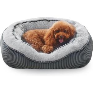 SIWA MARY Dog Beds for Small Medium Large Dogs & Cats. Washable Pet Bed, Orthopedic Dog Sofa Bed, Luxury Wide Side Fancy Design, Soft Calming Sleeping Warming Puppy Bed, Anti-Slip Bottom (Small-(20x 19x 6), Grey)