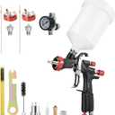 AEROPRO TOOLS R500 LVLP Air Spray Gun with 1.3/1.5/1.7mm Nozzles & Air Regulator, A610 Paint Guns Automotive, Car Paint Gun Sprayer, Paint Gun for House Painting, Car, Furniture, Varnish and Top Coat