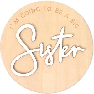 Personalized Baby Announcement PlaqueBaby Boy/Girl Nursery Wooden SignGender Reveal Party DecorationsBaby Birth Announcement SignBaby Shower Nursery Gift Plaque (Sister)