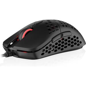 HK Gaming Mira M Ultra Lightweight RGB Gaming Mouse | Honeycomb Shell | 63 Grams | max 12000 cpi | USB Wired | 6 programmable Buttons | On-Board Memory | Anti Slip Grips | Mira-M Black