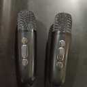 Bluetooth Karaoke Machine Toy for Kids- Mini Karaoke with 2 Wireless Microphone, Voice Changer & LED Lights, Portable Karaoke Mic for 3-8 Year Old Girls, Great for Birthday Home Party (Black)