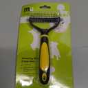 MIU COLOR Pet Grooming Brush, 2 Sided Undercoat Rake for Dogs & Cats, Professional Deshedding Brush and Dematting Tool, Effective Removing Knots, Mats, Tangles for Cats, Dogs, Extra Wide (Yellow)