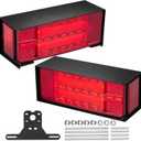 Hifybaty LED Trailer Lights Kit - Submersible Rectangular Trailer Tail Light Kit with Metal Box, Utility Brake Stop Turn License Trail Lights for Boat Trailer RV Truck Camper Tractors Canoes