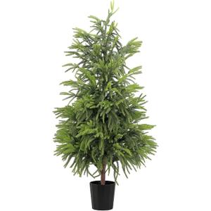4FT Artificial Norfolk Pine Christmas Tree, Real Touch Faux Potted Tree with Pot for Indoor Outdoor Home Decor, Realistic Fake Plant for Front Porch, Living Room, Office