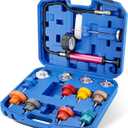 14PCS Radiator Pressure Leakage Tester Tool Kit | Universal Coolant System Pressure Tester Kit with Aluminum Hand Pump and Adapters for Trucks, Cars, Motorcycle